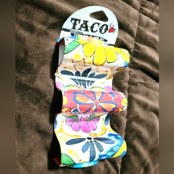 NWT Prepara Multi Taco Graphic Pattern Reversible Melamine Holder - Picture 4 of 9